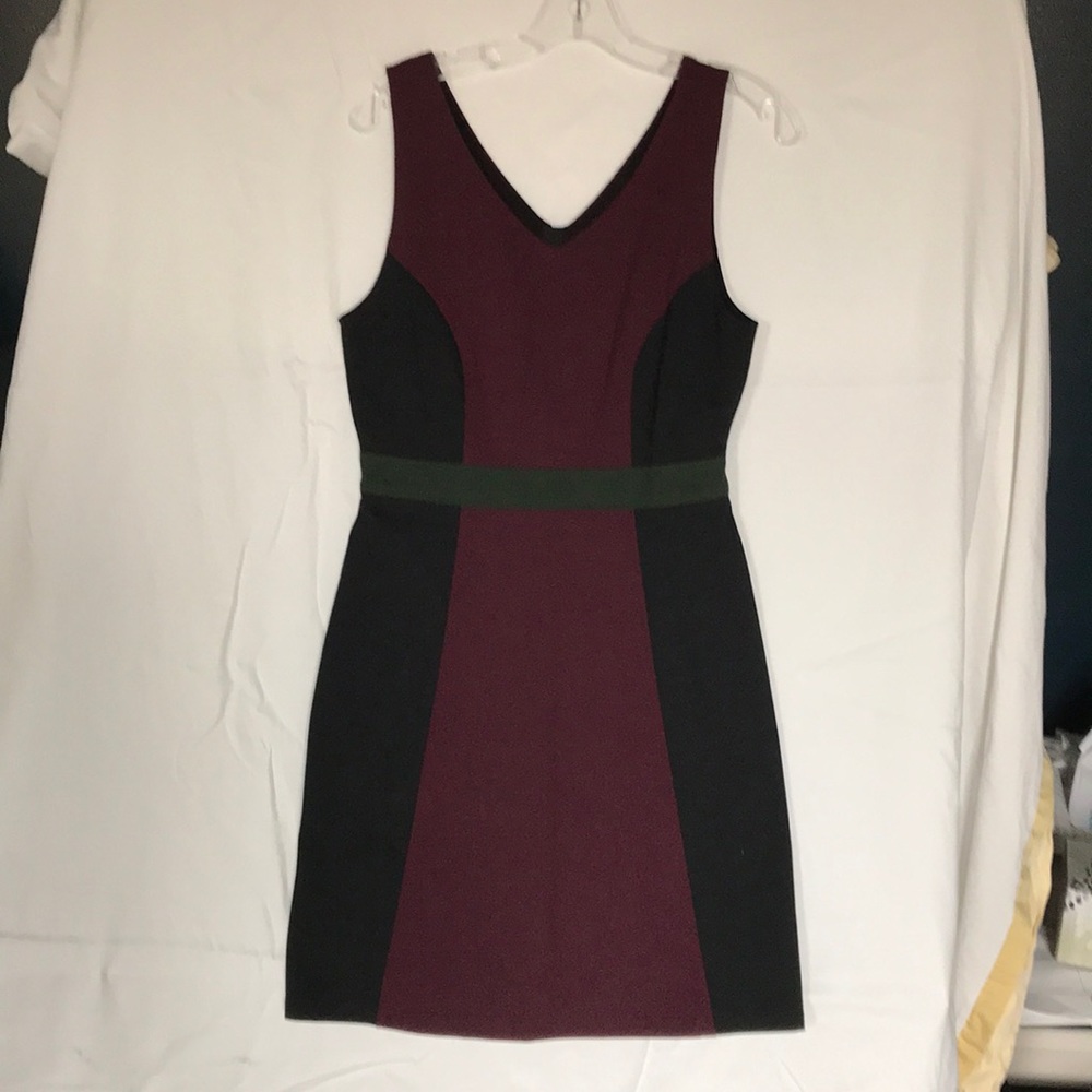 Stitch Fix- Burgundy and black color block dress